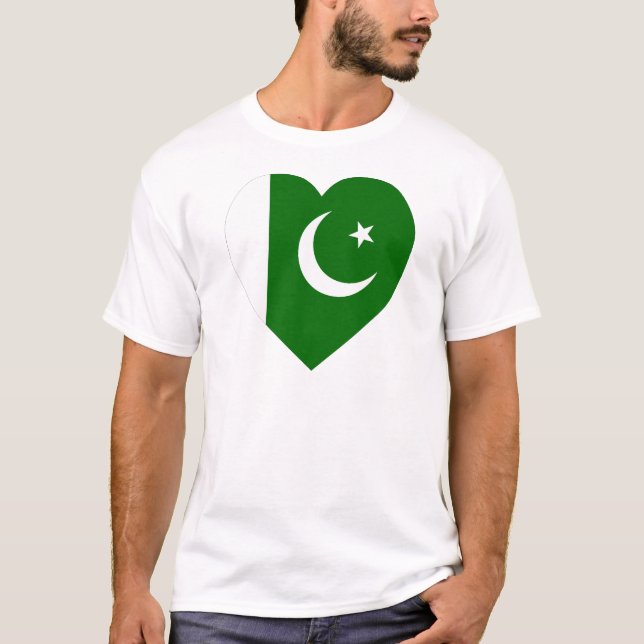 Pakistan flaggahjärta t-shirt (Framsida)