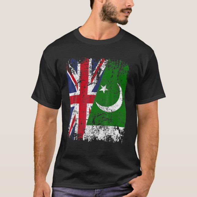 PAKISTAN HalBRITAIN UK Vänskap Flagga PAKISTANI T Shirt (Framsida)