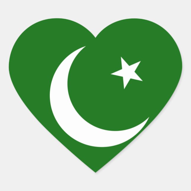 pakistan hjärtformat klistermärke (Framsida)