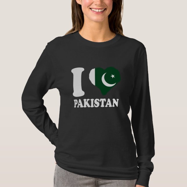 Pakistan I Kärlek Pakistan Pakistanskt Pride Pakis T Shirt (Framsida)
