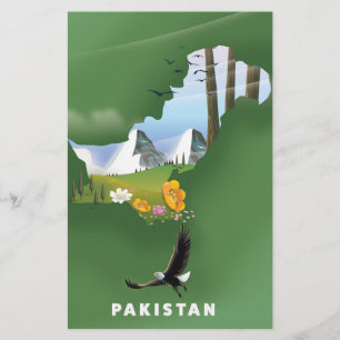 Pakistan illustrerade resan karta.