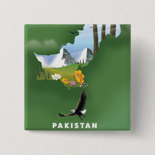 Pakistan illustrerade resan karta. knapp
