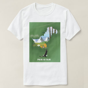 Pakistan illustrerade resan karta. t shirt