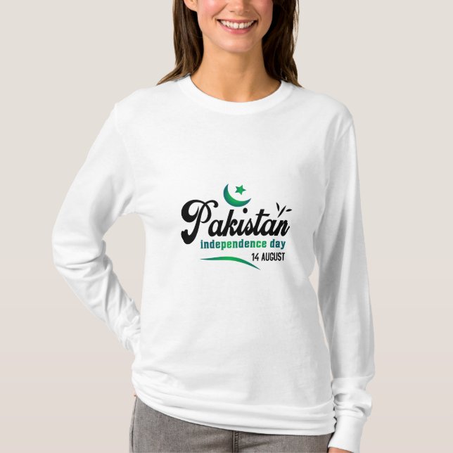 Pakistan Independence day den 14 augusti T Shirt (Framsida)