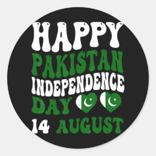 Pakistan Independence day Pakistan Flagga Pride Gr Runt Klistermärke