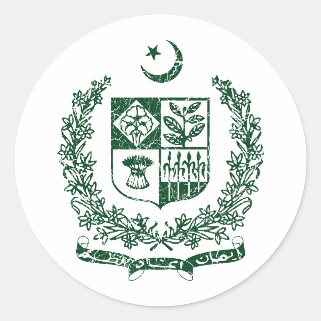Pakistan Jackar om Arm Runt Klistermärke (Framsida)