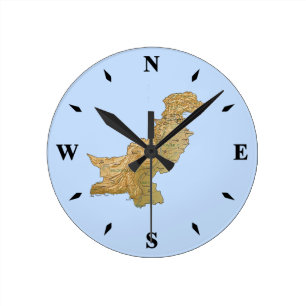 Pakistan Karta Clock Rund Klocka