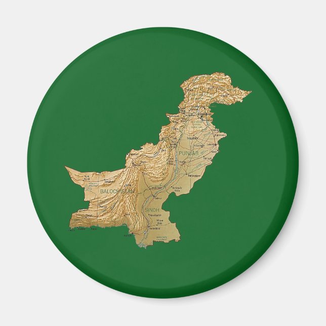 Pakistan Karta Magnet (Framsidan)
