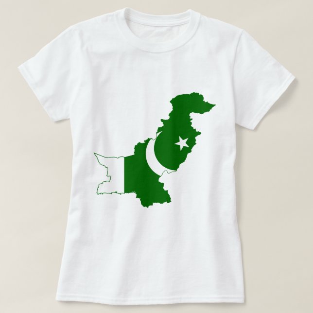 Pakistan kartaflagga t-shirt (Design framsida)