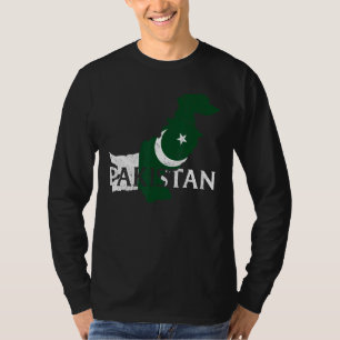 Pakistan Landkarta Flagga Stolt Pakistan Patriotis T Shirt