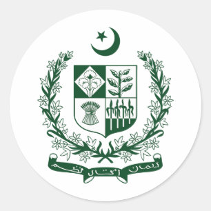 Pakistan landskapsvapen symbol emblem örn runt klistermärke