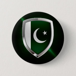 Pakistan Metallic Emblem Knapp