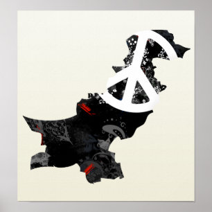 Pakistan moderiktig fredstecken med den poster
