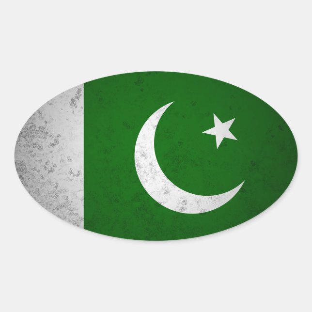 Pakistan Ovalt Klistermärke (Framsida)