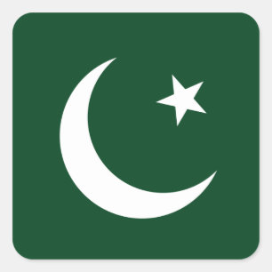 Pakistan/Pakistan Flagga Fyrkantigt Klistermärke