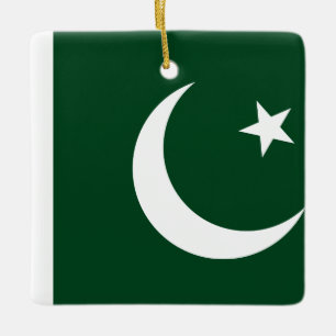 Pakistan (Pakistan) Flagga Julgransprydnad Keramik