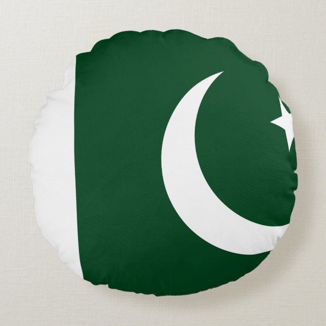 Pakistan (Pakistan) Flagga Rund Kudde (Framsidan)