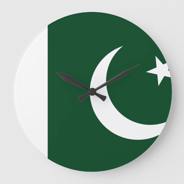 Pakistan (Pakistan) Flagga Stor Klocka (Framsida)