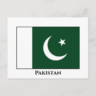 Pakistan (Pakistan) Flagga Vykort