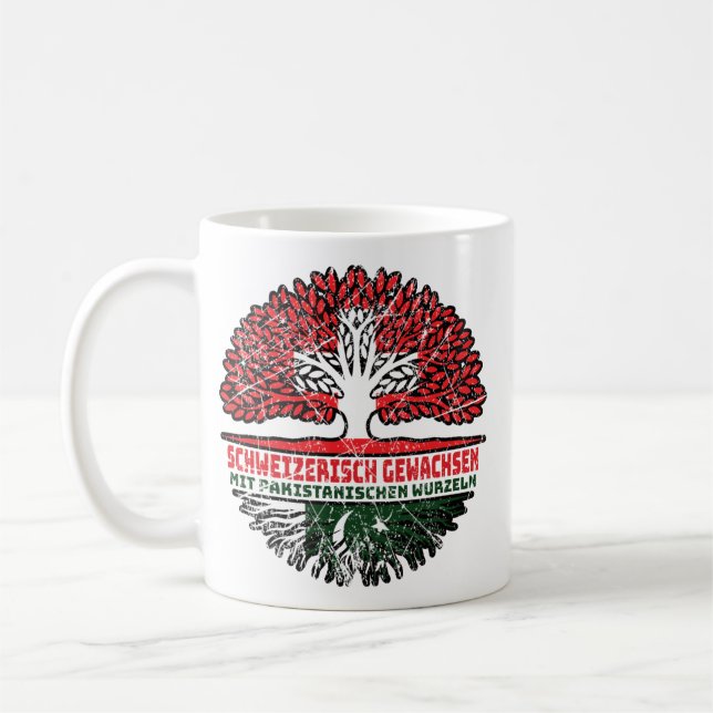 Pakistan Pakistanisch Schweizer Schweiz Baum Kaffemugg (Vänster)