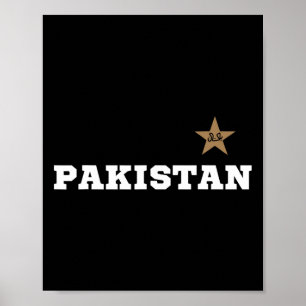 Pakistan Pakistanisk Flagga Stjärna Cricket Herr K Poster