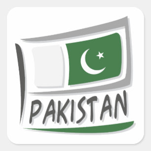 Pakistan Pride X Flagga Fyrkantigt Klistermärke