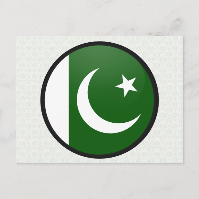 Pakistan Quality Flagga Circle Vykort (Framsida)