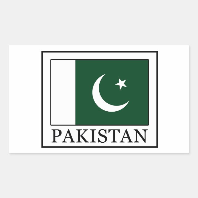 Pakistan Rektangulärt Klistermärke (Framsida)