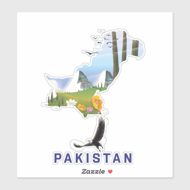 Pakistan resemapp karta klistermärken (Ark)