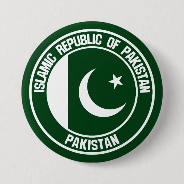 Pakistan Round Emblem Knapp (Framsida)