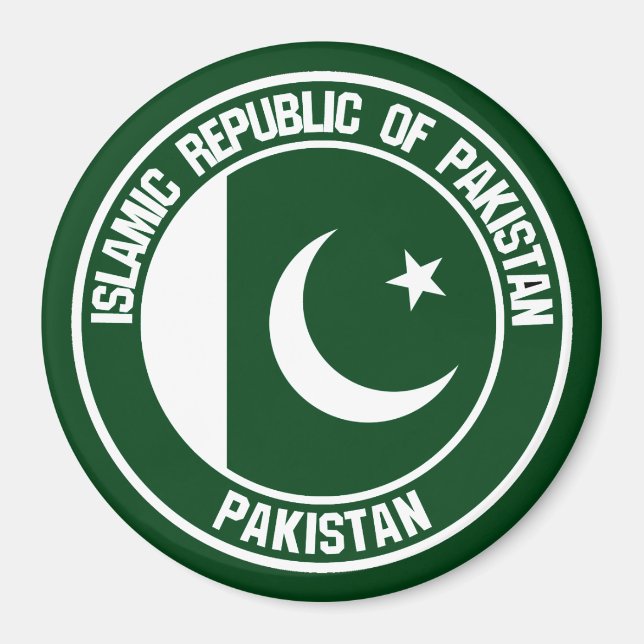 Pakistan Round Emblem Magnet (Framsidan)