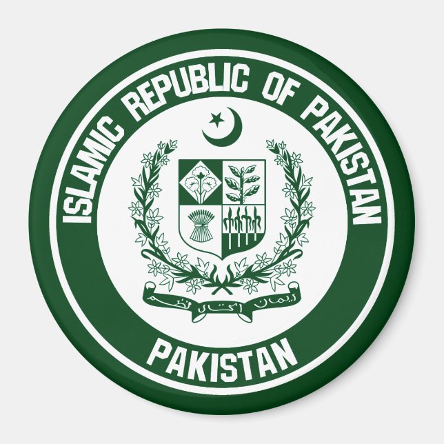 Pakistan Round Emblem Magnet (Framsidan)