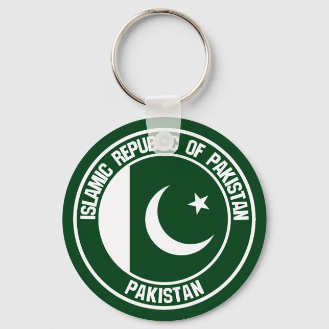 Pakistan Round Emblem Nyckelring (Framsida)
