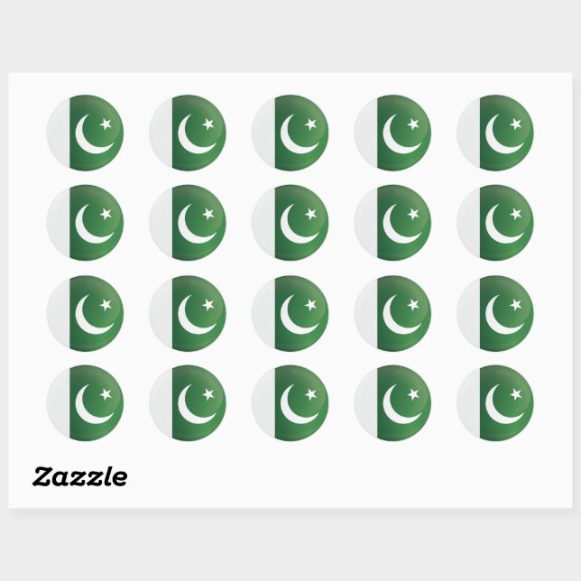 Pakistan Round Icon Flagga Runt Klistermärke (Ark)