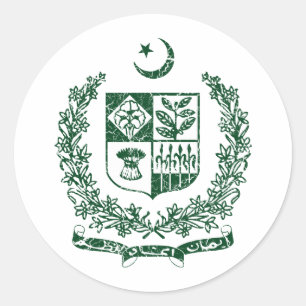 Pakistan vapensköld runt klistermärke