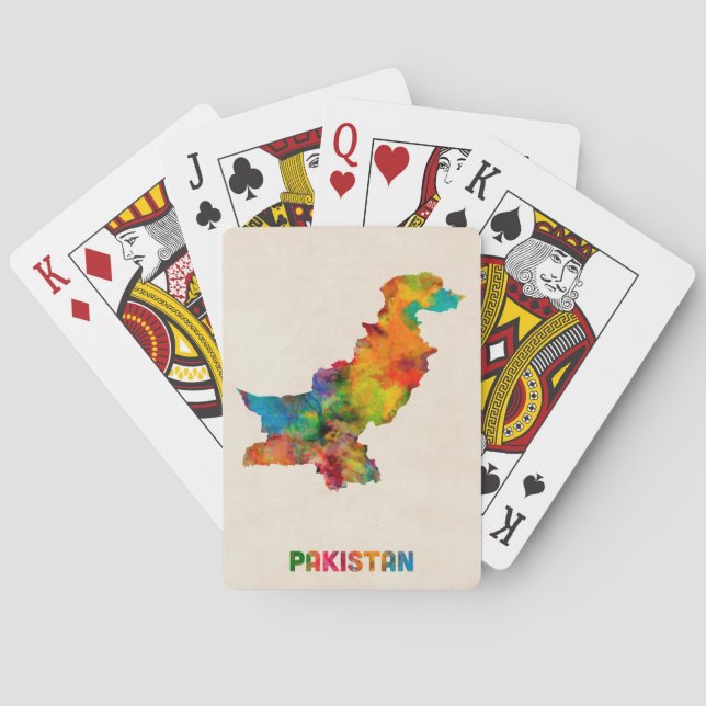 Pakistan vattenfärgkarta casinokort (Baksidan)