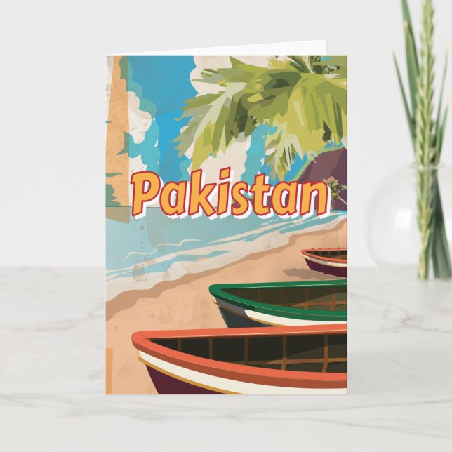 Pakistan Vintage semester Poster Helgkort (Framsida)