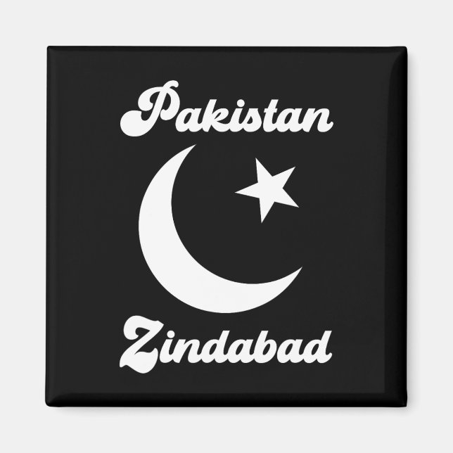 Pakistan Zindabad Dil Pakistani Heart Flagga Proud Magnet (Framsidan)
