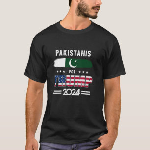 Pakistanis for Trump 2024 Pakistan Flagga Patrioti T Shirt