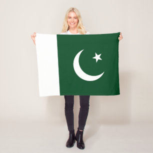 Pakistans flagga fleecefilt