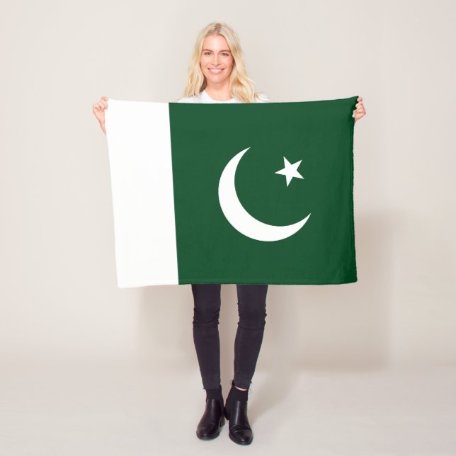 Pakistans flagga fleecefilt (På plats)