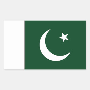 Pakistans flagga rektangulärt klistermärke