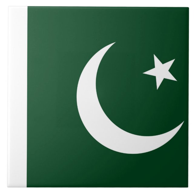 Pakistans Flagga Tile Kakelplatta (Framsidan)