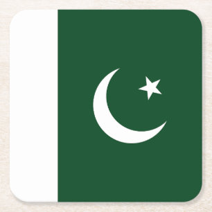 Pakistans flagga underlägg papper kvadrat