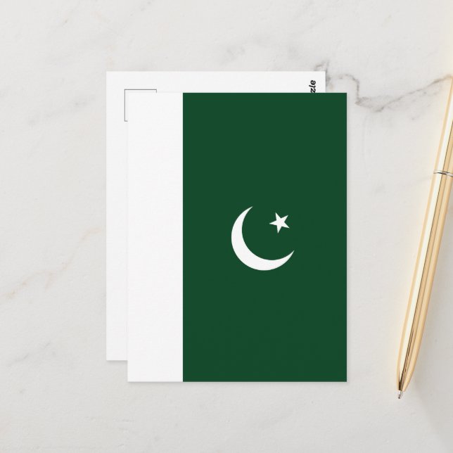 Pakistans flagga vykort (Fram/Back In Situ)