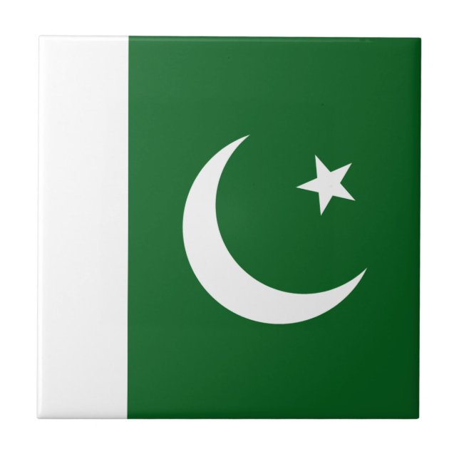 Pakistans keramiska plattor i Flagga Kakelplatta (Framsidan)