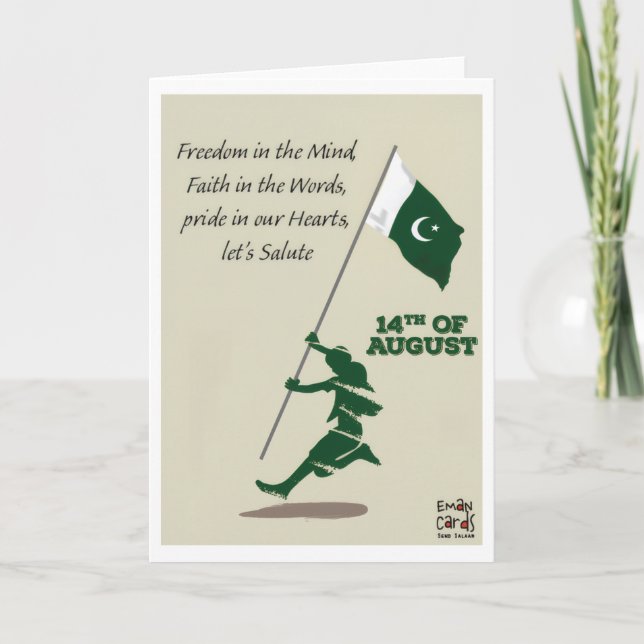 Pakistans självständighetsdag - Flagga Kort (Framsida)