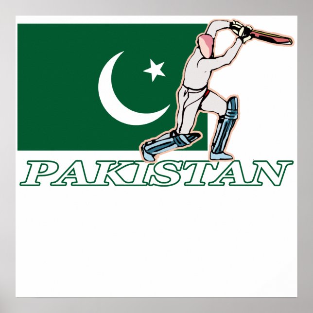 Pakistansk cricket Player Poster (Framsidan)