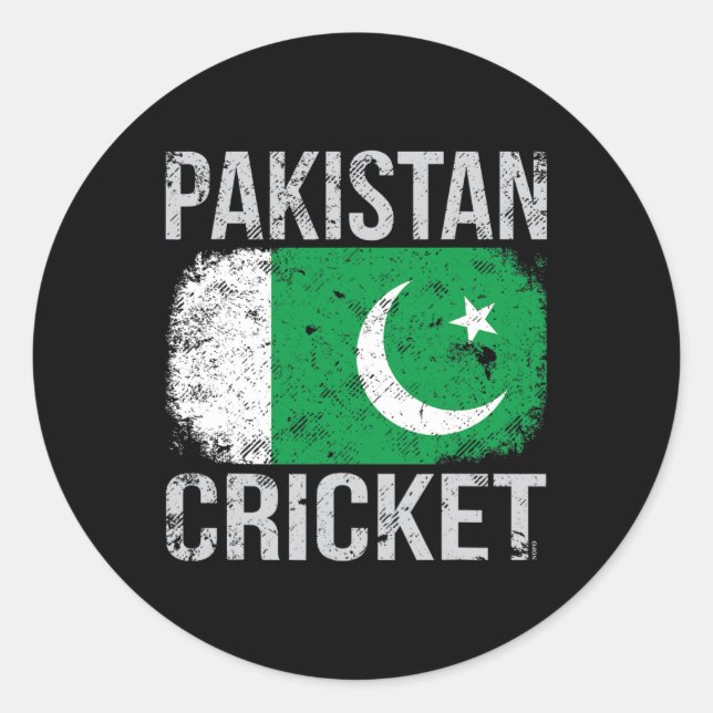 Pakistansk cricket runt klistermärke (Framsida)