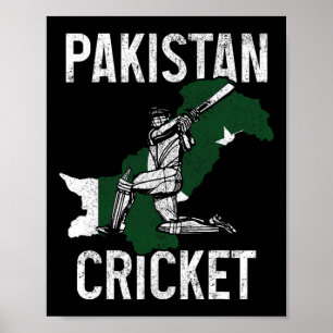 Pakistansk cricketspelare pakistansk flagga stolth poster